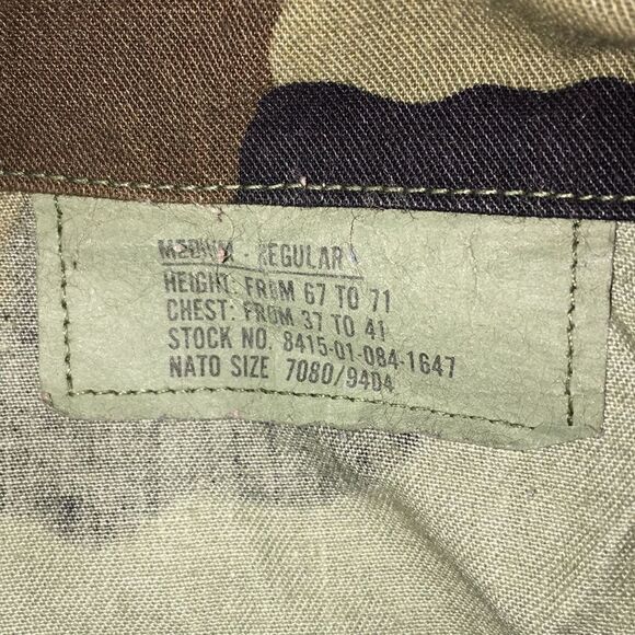 Us Army Woodland Camo camouflage military button down shirt jacket M regular BDU - Picture 6 of 6